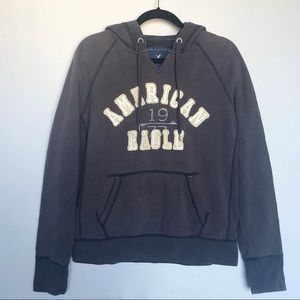 American Eagle Outfitters Navy Blue Hoodie Sweatshirt with Front Pouch Size L